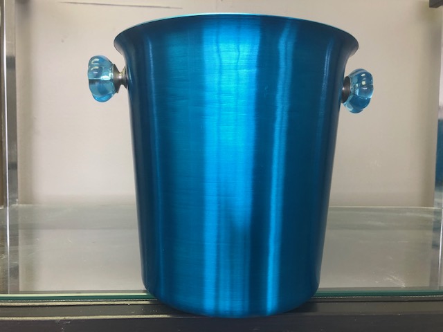Aluminum Ice Bucket - Blue complete with handles - Click Image to Close